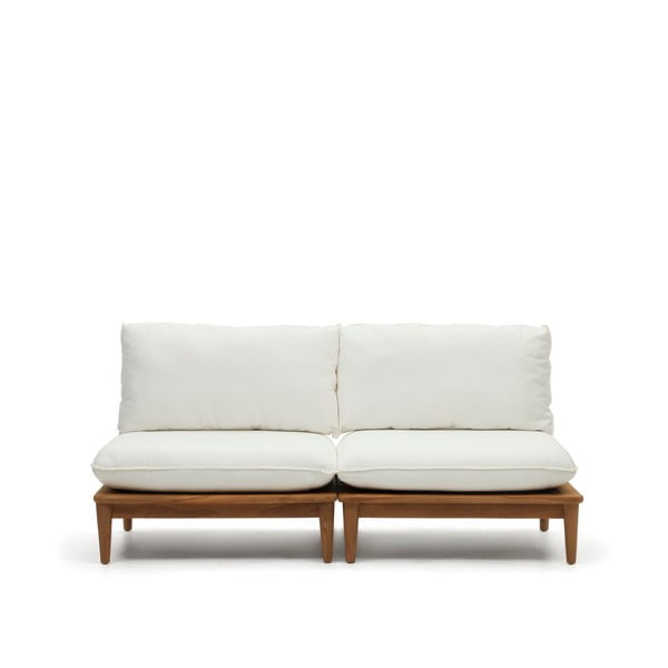 Biało-naturalna sofa ogrodowa z drewna tekowego Portitxol – Kave Home