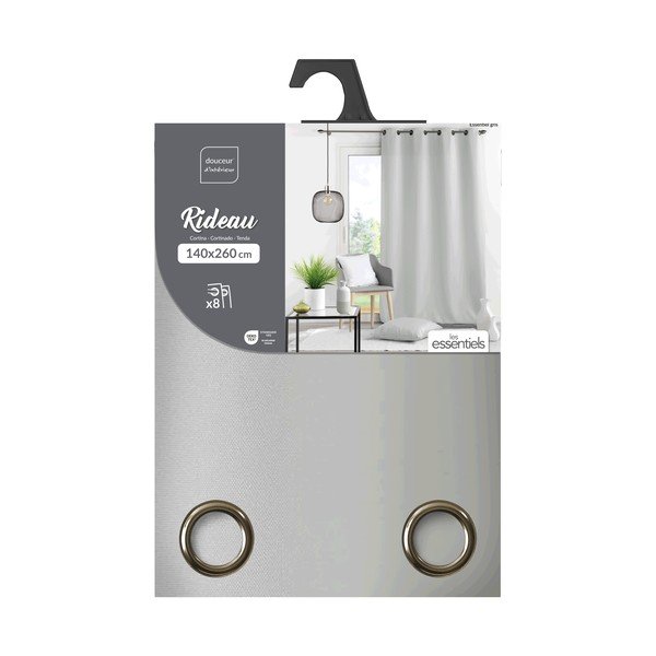 Jasnoszara zasłona 140x260 cm Essentiel – douceur d'intérieur-image-3