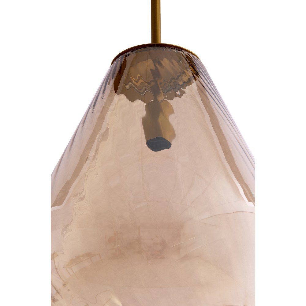 Lampa wisząca w bursztynowym kolorze ze szklanym kloszem Leona – Light & Living (zdjęcie 7)