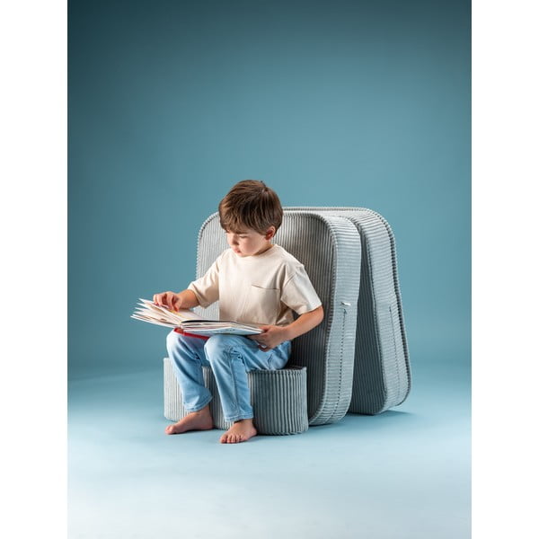 Miętowy sztruksowy fotel dziecięcy Flip – Wigiwama-image-4