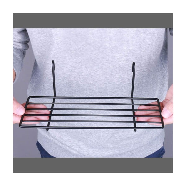 Czarna dodatkowa półka do przymocowania na kratce Reminder, dł. 24 cm-image-1