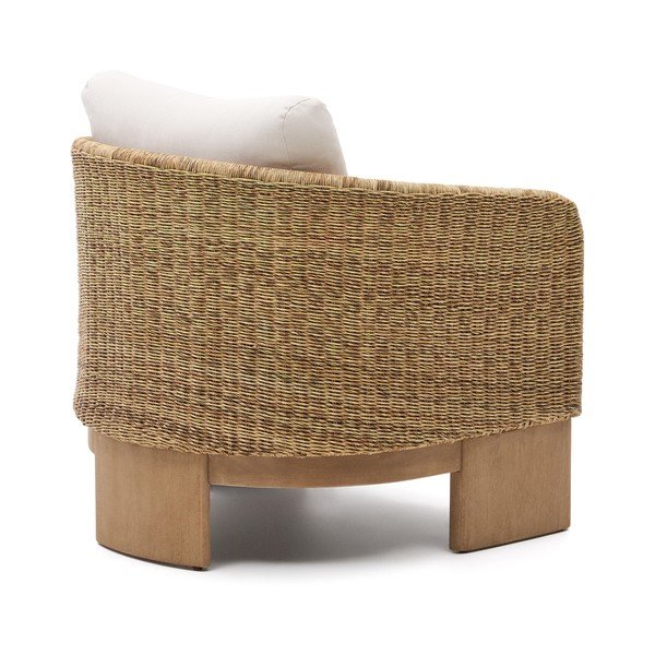 Beżowo-naturalny drewniany/ze sztucznego rattanu fotel ogrodowy Xoriguer – Kave Home-image-4