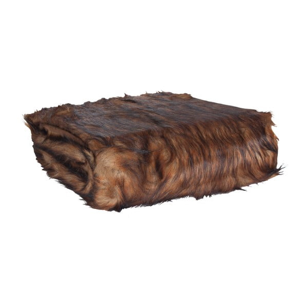 Ciemnobrązowy pled Clayre & Eef Fur, 130x180 cm