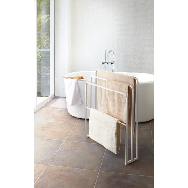 Biały metalowy wieszak na ręczniki Yamazaki Tower-image-1