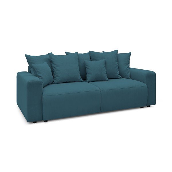Niebieska sztruksowa sofa rozkładana Bobochic Paris Envy-image-3