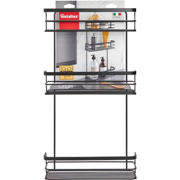 Czarna trzypoziomowa półka łazienkowa Origin - Metaltex-image-2