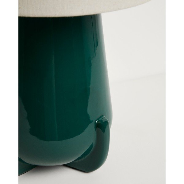 Zielona/w kolorze kości słoniowej lampa stołowa ceramiczna (wysokość 45,5 cm) Odra – Kave Home-image-4