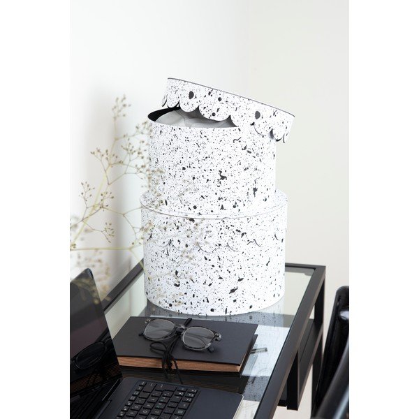 Zestaw 2 czarno-białych pudełek Bigso Box of Sweden Splash-image-1