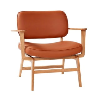 Pomarańczowy fotel z imitacji skóry Hübsch Haze