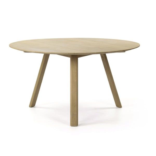 Stół do jadalni z dębowego drewna PLM Barcelona, ⌀ 140 cm