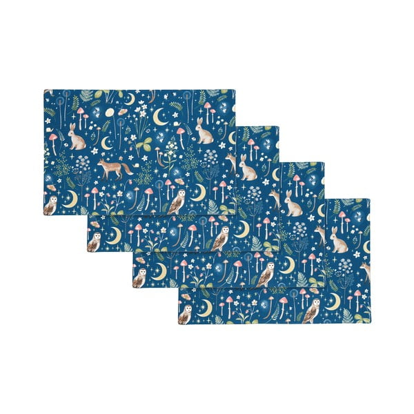 Bawełniane maty stołowe zestaw 4 szt. 30x46 cm Enchanted Twilight Animals – Catherine Lansfield