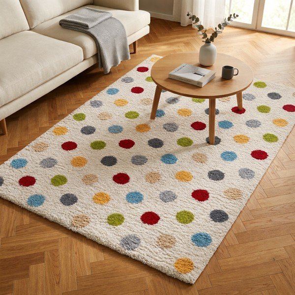 Kremowy dywan 133x190 cm Norge Dots – Universal-image-1
