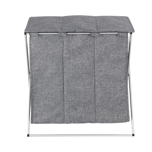 Szary kosz na pranie z 3 komorami Wenko Trio, obj. 118 l-image-3