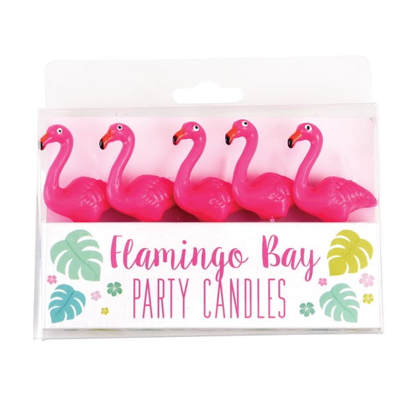 Zestaw 5 świeczek imprezowych Rex London Flamingo Party