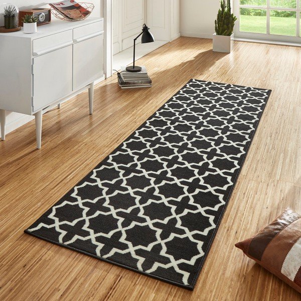 Czarno-biały chodnik Hanse Home Basic Glam, 80x200 cm-image-1