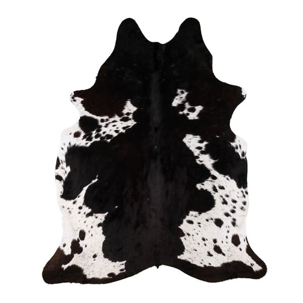 Czarno-biały dywan z prawdziwej skóry Arctic Fur Nero Creamy, 193x170 cm