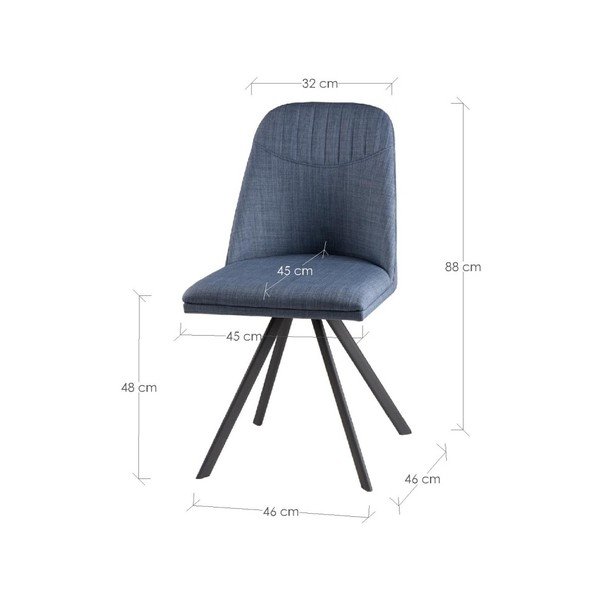 Zestaw 4 jasnoniebieskich krzeseł obrotowych sømcasa Cris-image-3