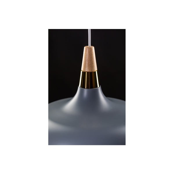 Szara lampa wisząca z drewniano-metalowym kloszem Skandi – GTV-image-1