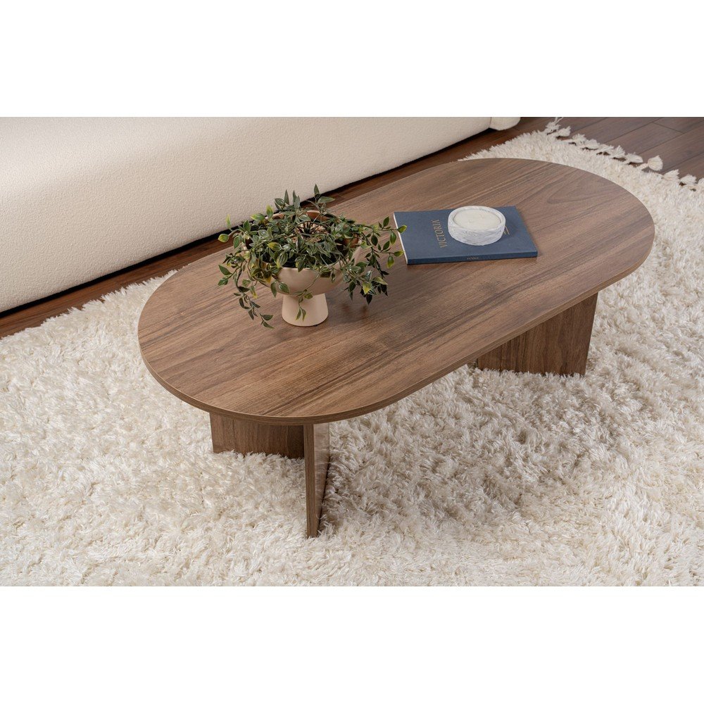 Ciemnobrązowy stolik w dekorze orzecha 60x119 cm Sable – Kalune Design (zdjęcie 5)