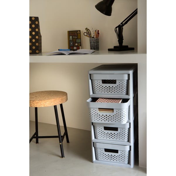 Szary plastikowy regał na kółkach 29,5x65,5 cm Infinity – Curver-image-1