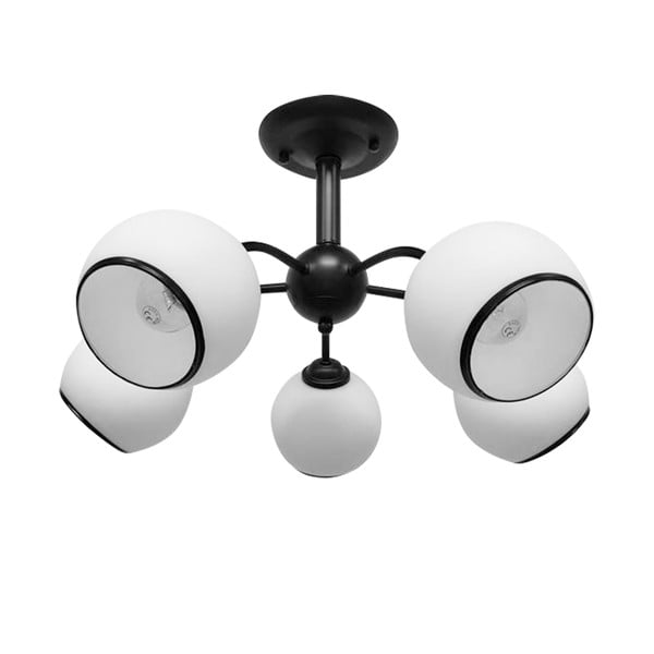 Czarno-biała lampa sufitowa ze szklanym kloszem 56x56 cm Marinen – Candellux Lighting