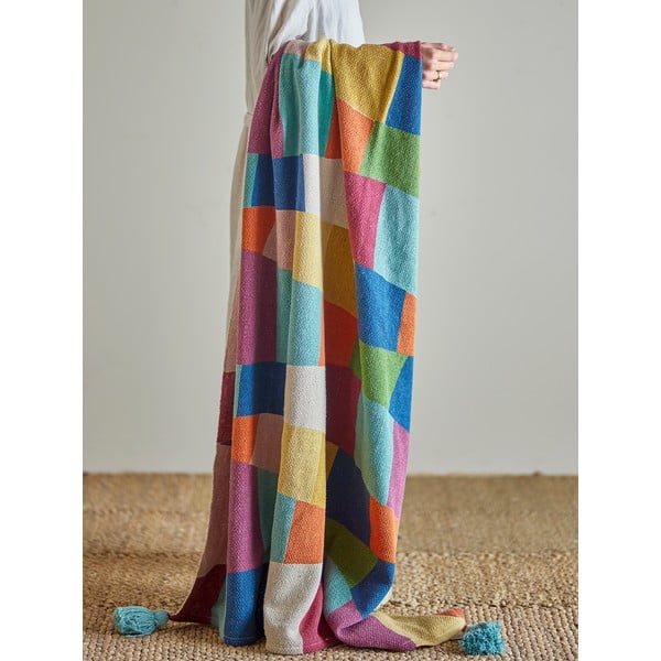 Koc dziecięcy z bawełny z recyklingu 130x160 cm Colorine – Bloomingville Mini-image-1