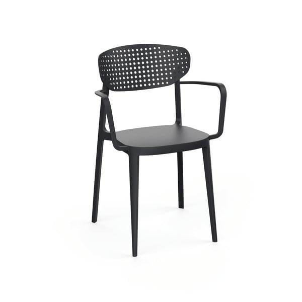 Antracytowe plastikowe krzesło ogrodowe Aire – Rojaplast