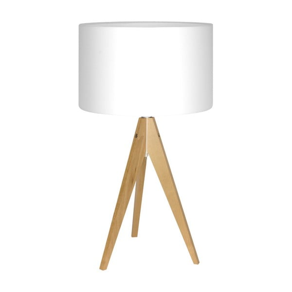 Biała lampa stołowa 4room Artist, brzoza, Ø 33 cm