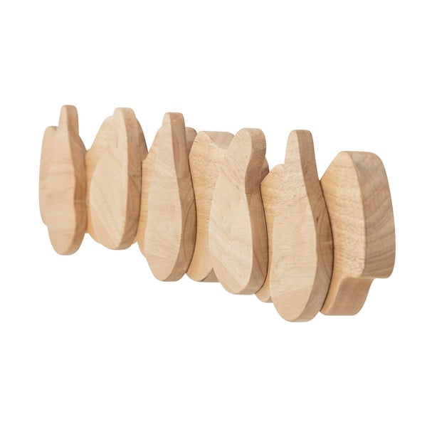 Wieszak ścienny z litego drewna kauczukowego w naturalnym kolorze Ross – Bloomingville-image-2