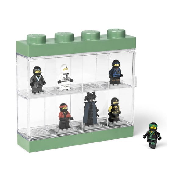 Zielono-biała witryna kolekcjonerska na 8 figurek LEGO®