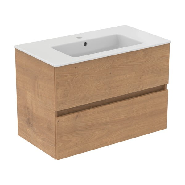 Wisząca szafka pod umywalkę w dekorze dębu 80x55 cm Eurovit+ – Ideal Standard-image-3