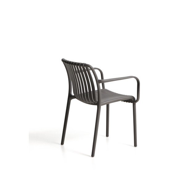 Ciemnoszare plastikowe krzesło ogrodowe Isabellini – Kave Home-image-4