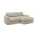 Beżowy narożnik z tkaniny szenilowej (prawostronny/z szezlongiem) Leonore – Bobochic Paris