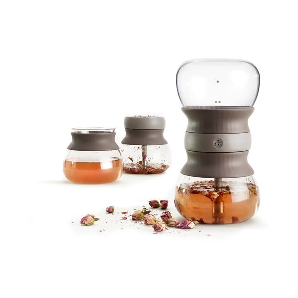 Jasnobrązowy szklany dzbanek do herbaty z sitkiem 500 ml – Lékué-image-4