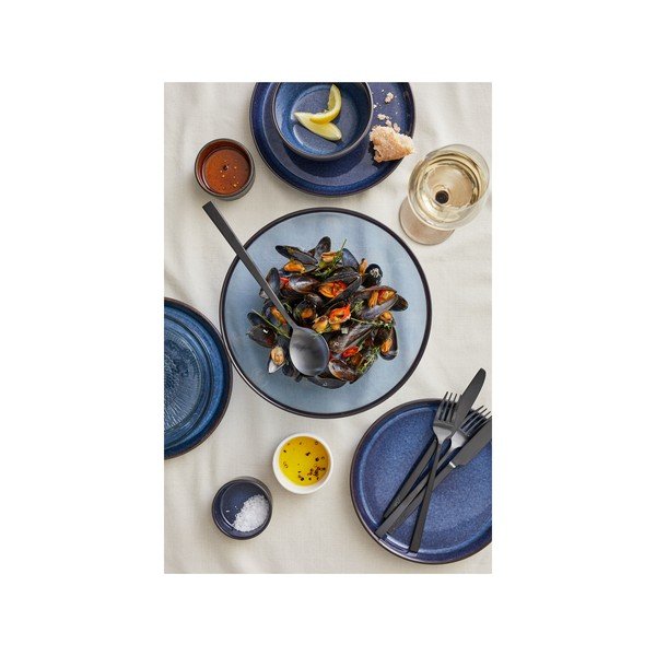 Czarno-niebieski kamionkowy talerz ø 27 cm Gastro Dark Blue/Black – Bitz-image-2