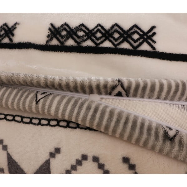 Czarno-kremowa pościel jednoosobowa z mikropluszu 140x200 cm – My House-image-4