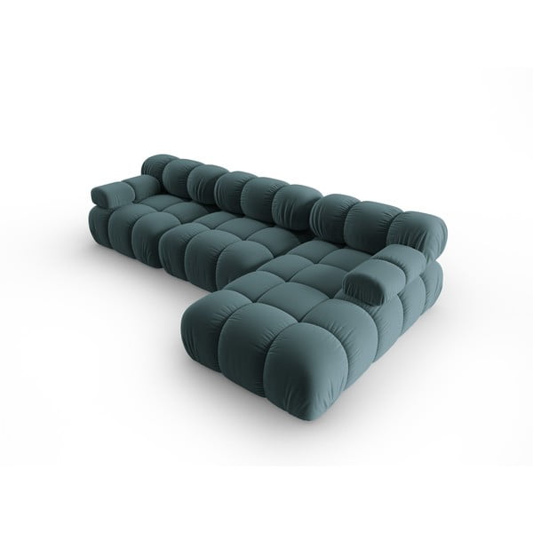 Morska aksamitna sofa 285 cm Bellis – Micadoni Home-image-4
