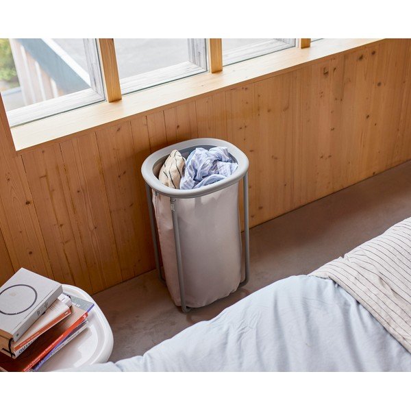 Jasnoszary tekstylny kosz na pranie 50 l Duo – Joseph Joseph-image-1
