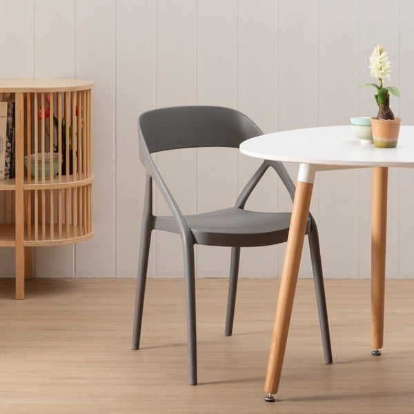Szare plastikowe krzesła zestaw 2 szt. – Ixia-image-1