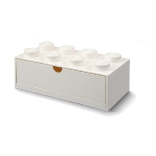 Biała skrzynka na biurko z szufladą Brick - LEGO®