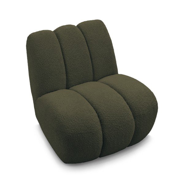 Zielony fotel z materiału bouclé Janissaire – Bobochic Paris-image-4