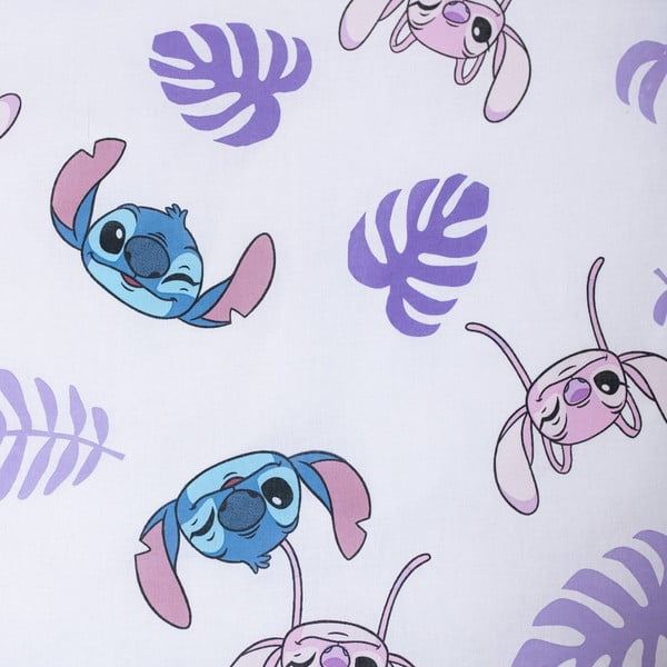 Fioletowa bawełniana pościel dziecięca jednoosobowa 140x200 cm Lilo and Stitch "Kiss" – Jerry Fabrics-image-4