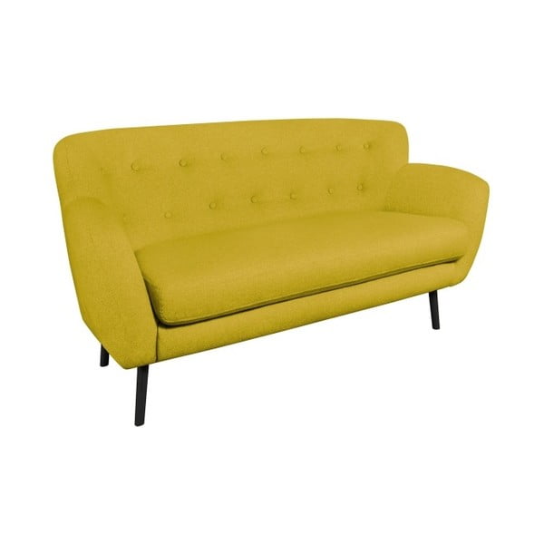 Żółta sofa dwuosobowa Kooko Home Rock-image-1