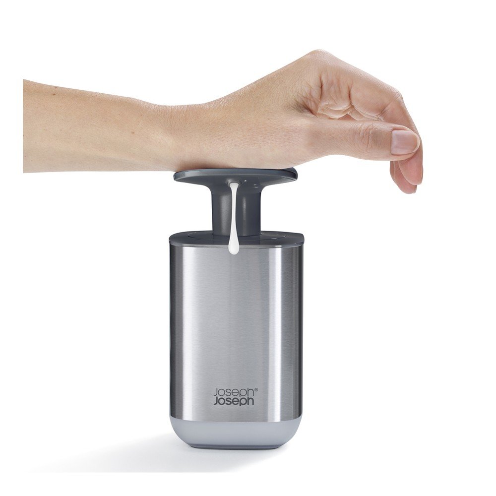 Dozownik do mydła ze stali nierdzewnej w kolorze srebra z połyskiem 250 ml Presto Steel – Joseph Joseph (zdjęcie 7)
