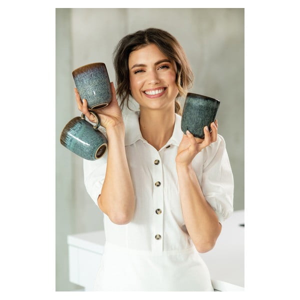 Turkusowo-brązowy kamionkowy kubek Villeroy & Boch Like Lave, 400 ml-image-3