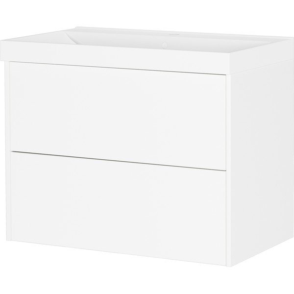 Biała wisząca szafka pod umywalkę z matowym wykończeniem 81x65 cm Bodera – Germania