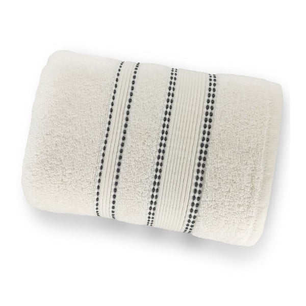 Biały ręcznik kąpielowy ze 100% bawełny Marie Lou Remix, 150x90 cm