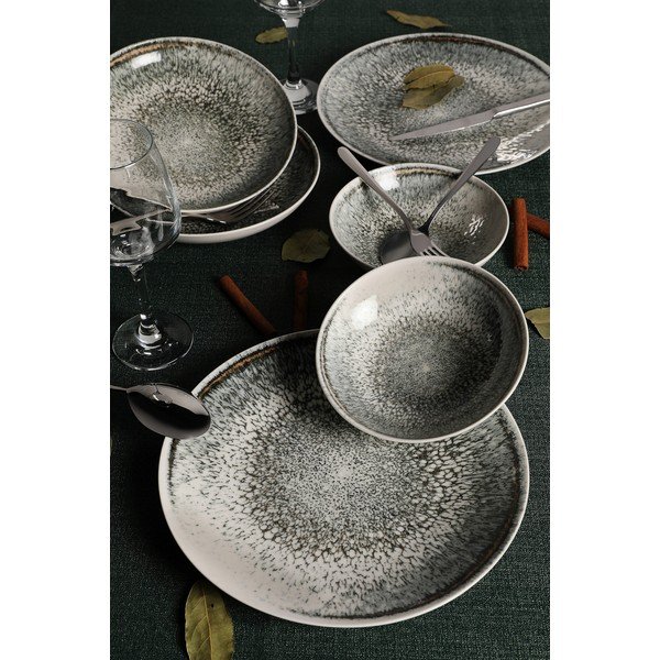 18-częściowy zestaw porcelanowych naczyń Güral Porselen Midnight Sky-image-1