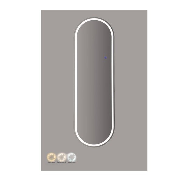 Lustro z oświetleniem ścienne 50x160 cm Oval – Mauro Ferretti-image-2