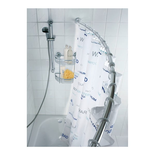 Półokrągły drążek teleskopowy w kolorze srebra na zasłonę prysznicową Wenko-image-3